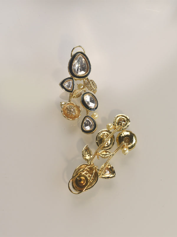 Stylish Kundan Necklace set | Golden Polish Necklace Set