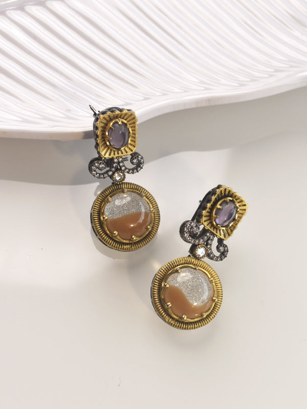 Royal Multicolor Stone Necklace Set | Indo-Western with Colourful fancy Stones