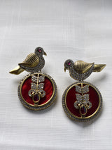 Red Earrings | Birds Earrings