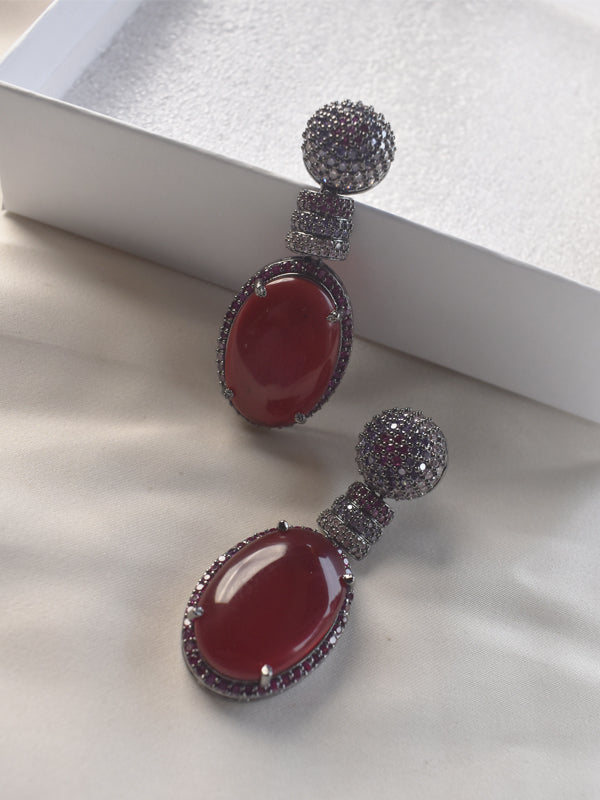 Red Earrings | Stone Earrings