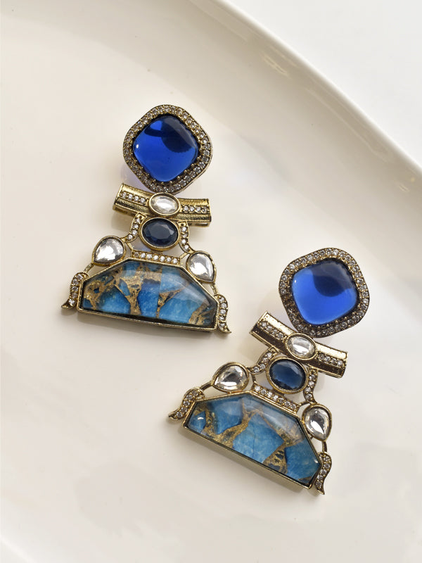 Earrings with Blue Gemstones 
