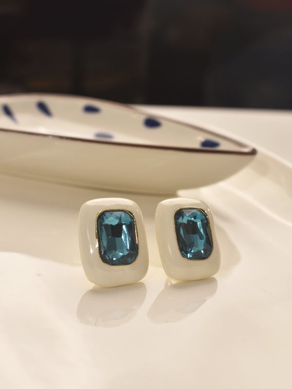Earrings with Blue Gemstones 