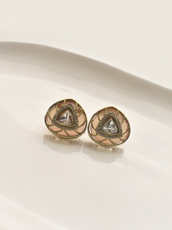 Earrings with triangular gemstones