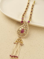 Load image into Gallery viewer, Elegant Golden Necklace with Red Gemstones 
