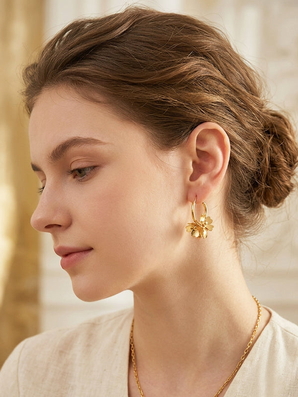 Floral Hoop Earrings