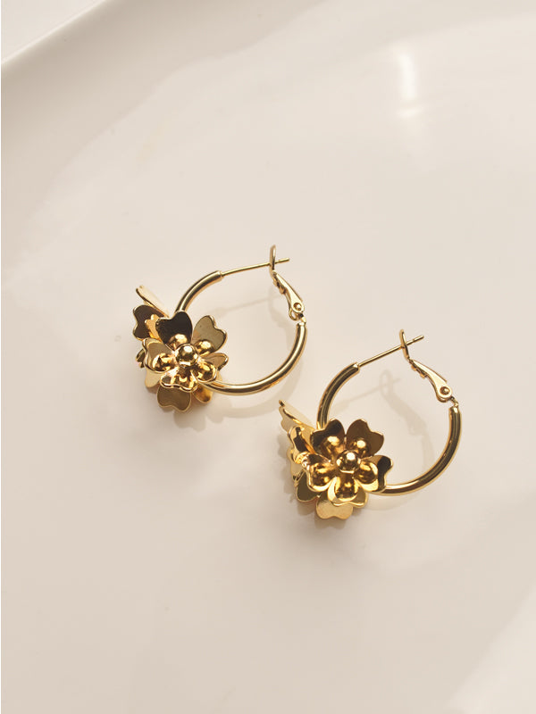 Floral Stylish Hoop Earrings