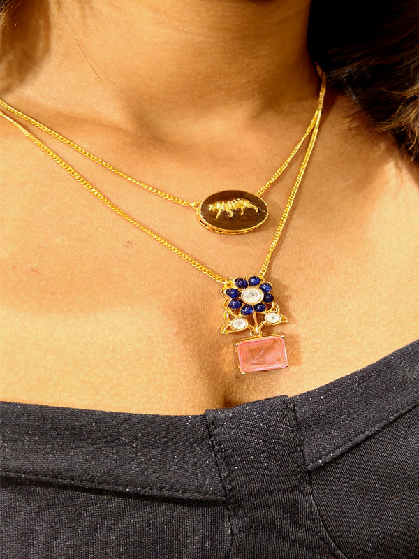 Flower Design Pendant Set with Chain
