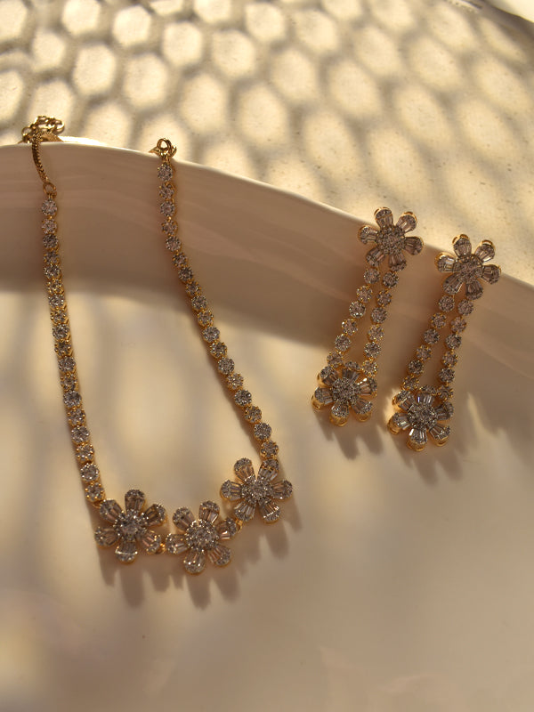 Gold-toned Beautiful AD Choker Set