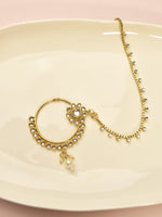 Load image into Gallery viewer, Gold-toned traditional Indian nose jewelry
