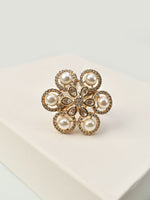 Load image into Gallery viewer, Gold-tones Flower Shape AD Ring 
