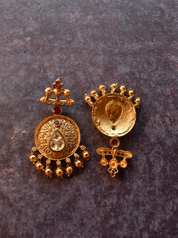 Gold Necklace And Earring Set