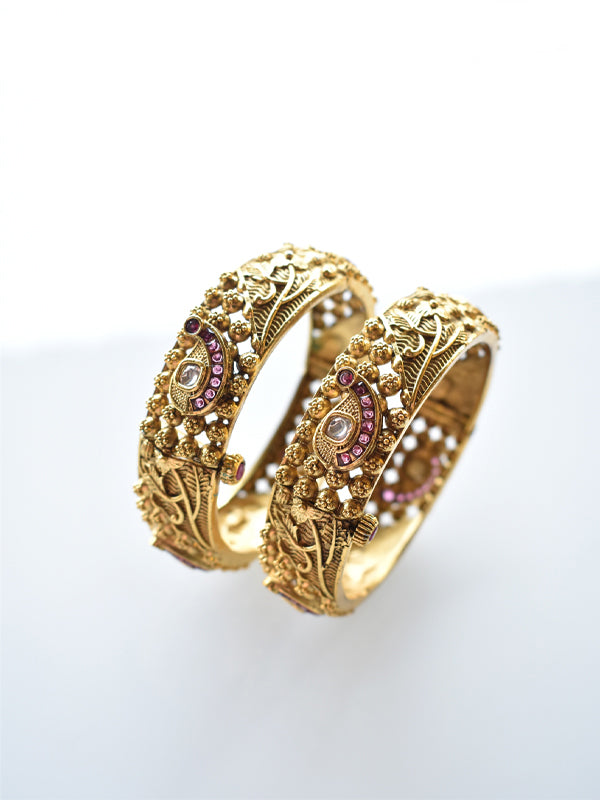 Temple Bangles | Gold Bangle Design for Woman