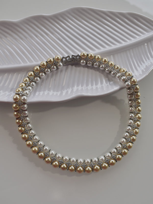 Golden Pearl Necklace | Pearl Necklace