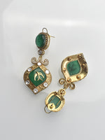 Load image into Gallery viewer, Kundan Earrings | Green Earrings
