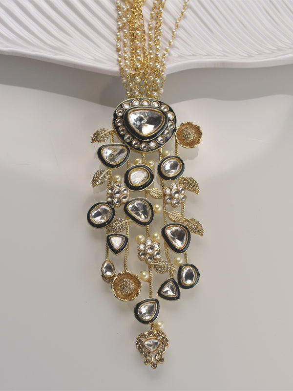 Stylish Kundan Necklace set | Golden Polish Necklace Set