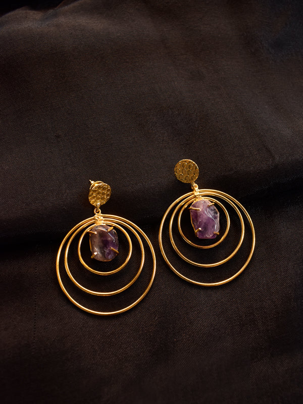 Golden Round Earring