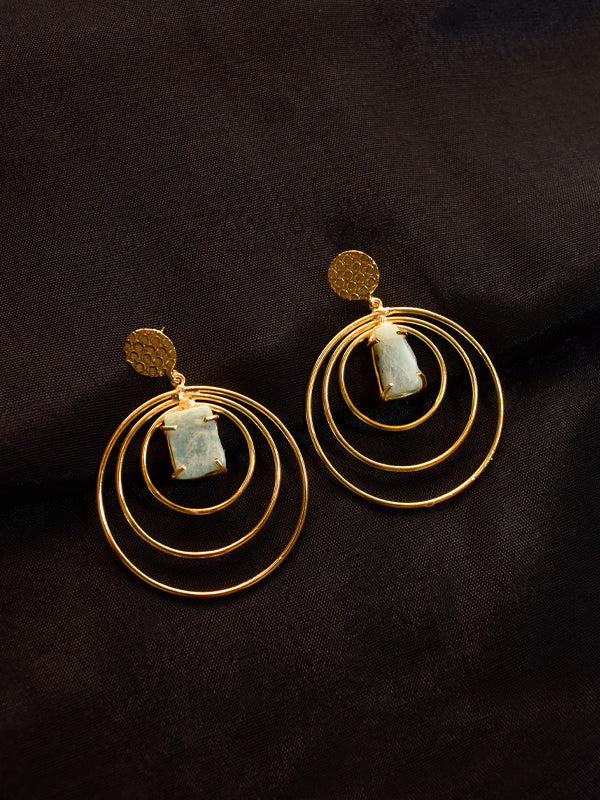 Golden Round Earrings