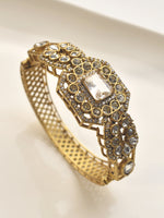 Load image into Gallery viewer, Golden Bracelet with Intricate Design and Clear Stones 
