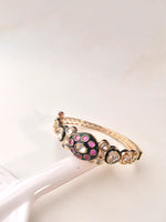 Load image into Gallery viewer, Golden Bracelet with Pink Gemstones 
