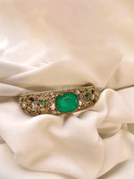 Load image into Gallery viewer, Golden Bracelet with a Green Gemstone 

