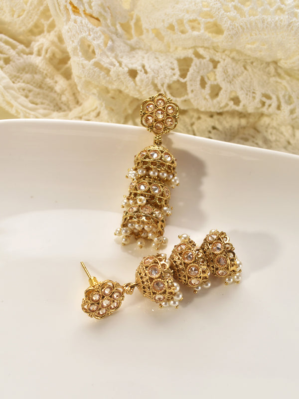 Golden Earrings with Intricate designs 