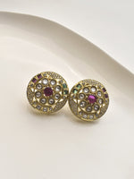 Load image into Gallery viewer, Golden Earrings with Kundan 
