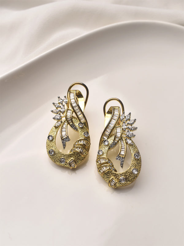Golden Earrings with intricate designs 