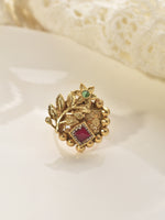 Load image into Gallery viewer, Golden Finger Ring with Gemstones 
