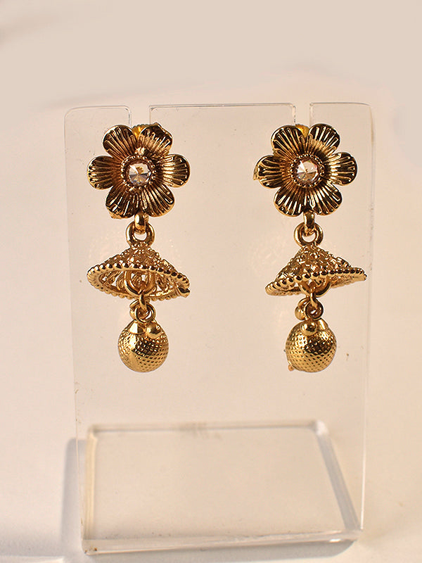 Golden Floral Earrings