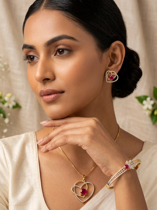 Golden Jewelry Combo Set
