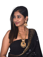 Load image into Gallery viewer, Golden Necklace with Pink and Green Gemstones 
