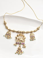 Load image into Gallery viewer, Golden Necklace with Elephant Design Pendant

