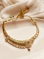 Load image into Gallery viewer, Golden Necklace with Kundan Stone
