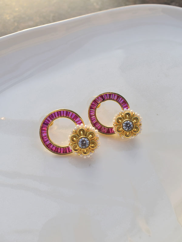 Golden Pink Earrings 