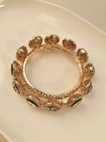Load image into Gallery viewer, Golden Polish Kundan Bangles with Multiple Kundan
