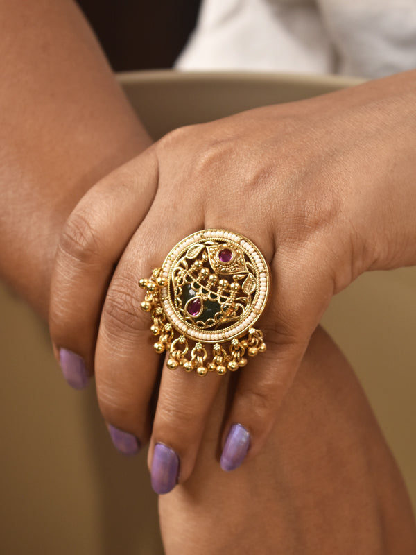 Golden Ring with Intricate Design