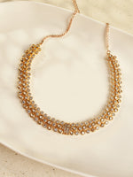 Load image into Gallery viewer, Golden Statement Necklace with Multiple Rows of Clear AD Stone
