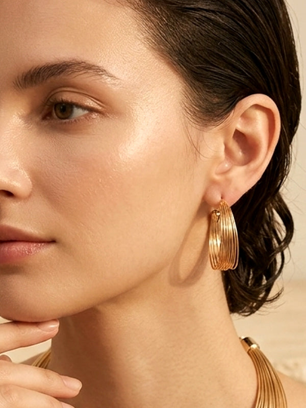 Golden Wire Hoops