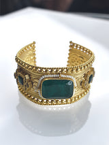 Golden polish Bracelet | Green Stone Bracelet