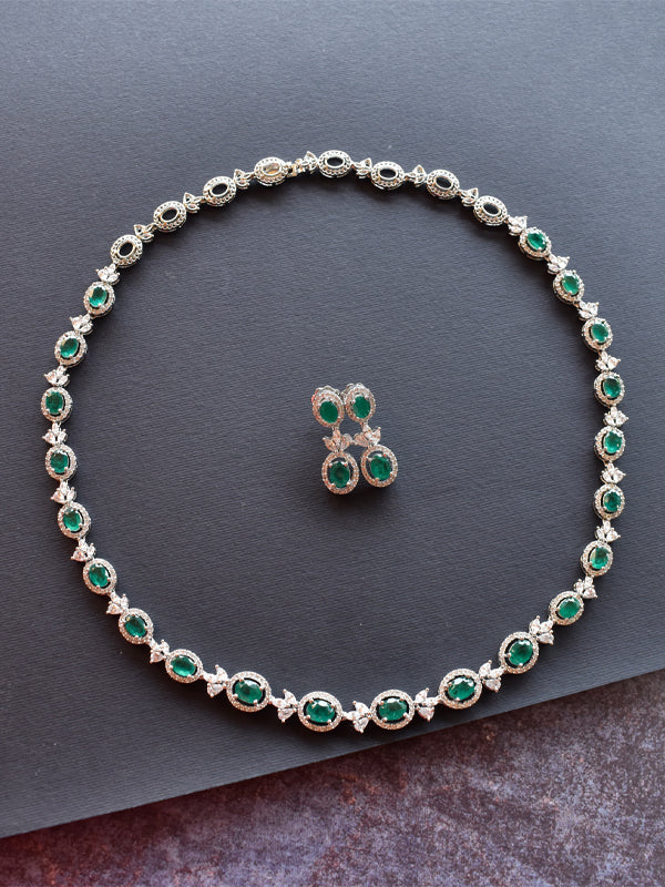 Green And White Stone Necklace