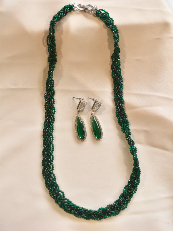 Green Beads Necklace | Tassel Necklace