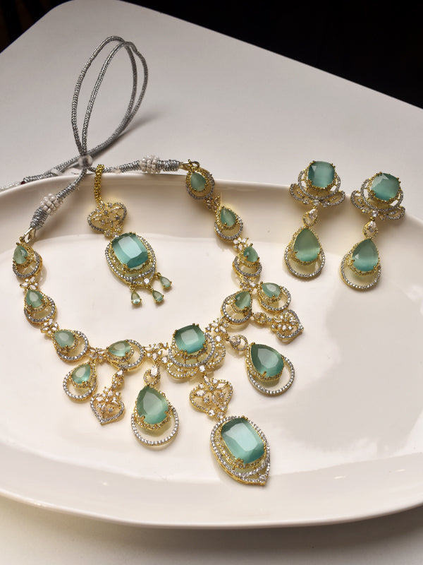 Green Gemstones Necklace Set 