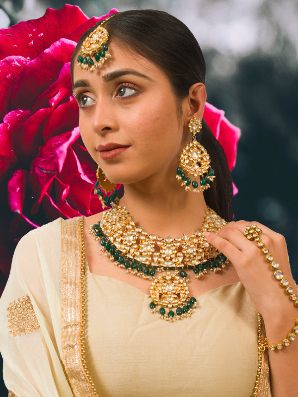 Green Kundan Choker Set