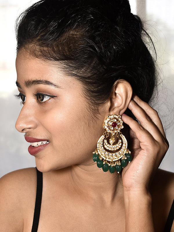 Green Kundan Earring