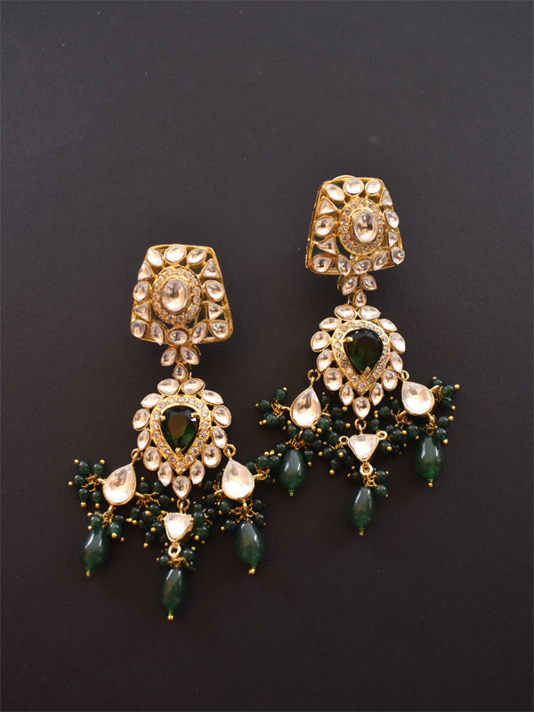 Green Kundan Earrings