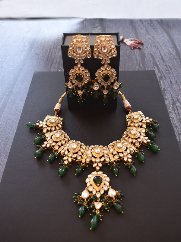 Green Kundan Set