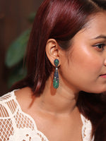 Load image into Gallery viewer, Green Stone Drop Earring | Green Dangle Earring
