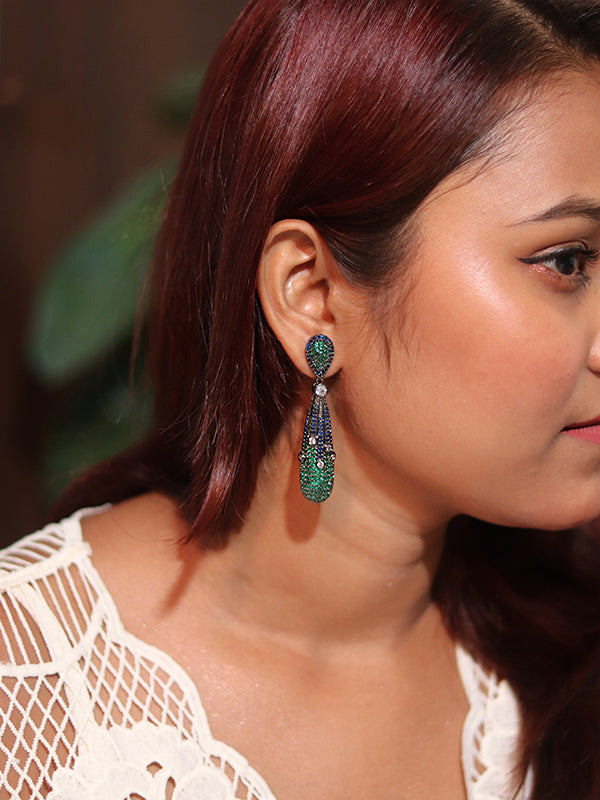 Green Stone Drop Earring | Green Dangle Earring
