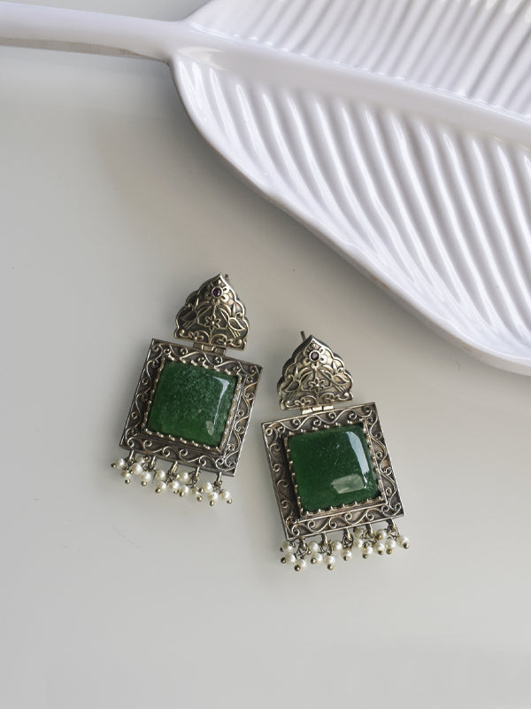 Green Stone Earrings