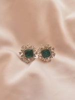 Load image into Gallery viewer, Green Stone Earrings
